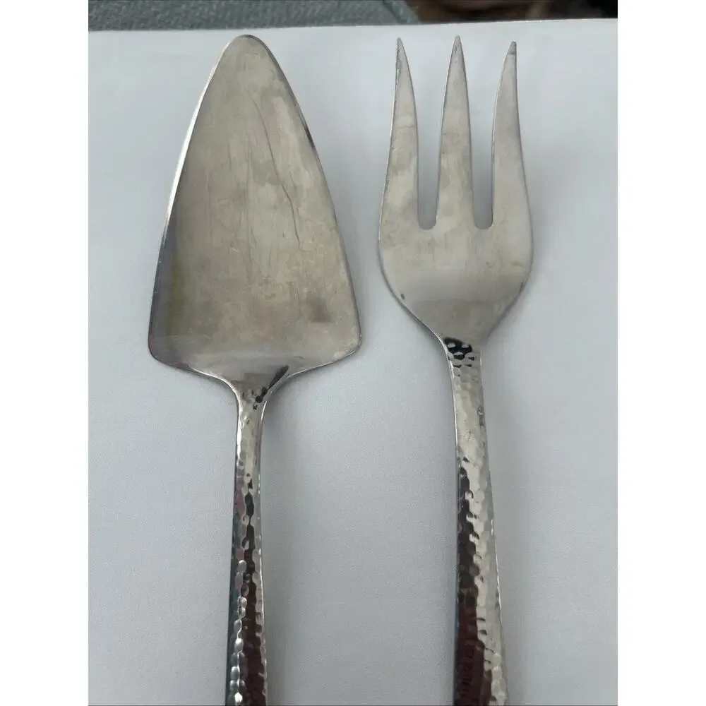 TOMODACHI Hampton Forge Ella Hammered Set Of 2 Serving Pieces Stainless Flatware